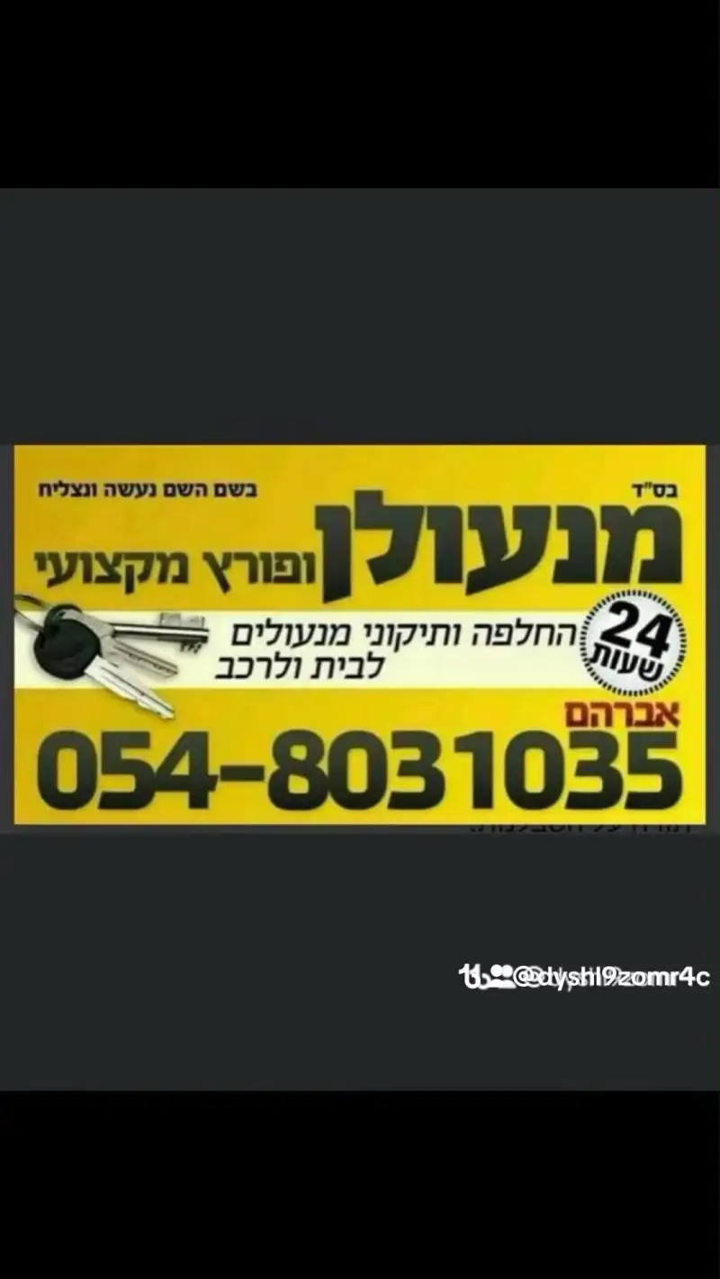 מנעולן ופורץ מקצועי